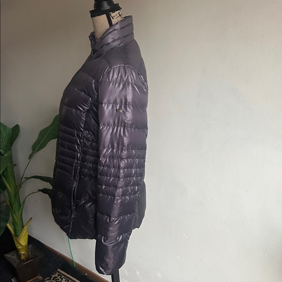 Kensie Quilted Ombré Purple Gray Shiny Puffer Jacket Coat Size Small - Picture 9 of 16